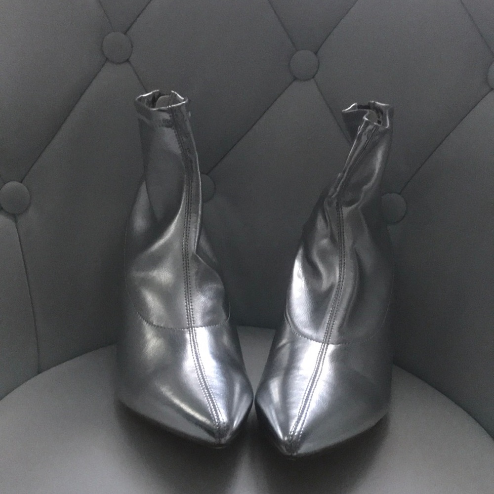 Boohoo silver booties